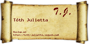 Tóth Julietta névjegykártya